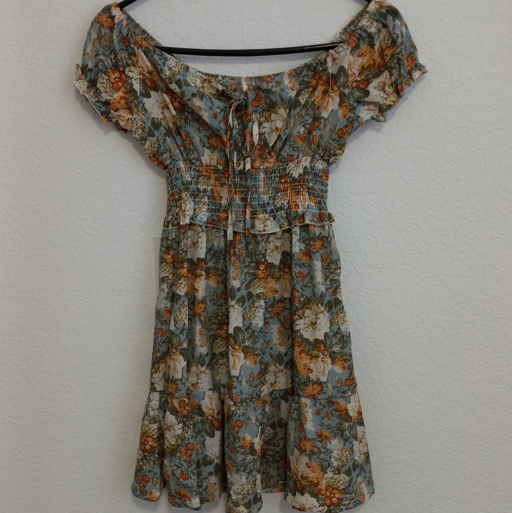 Green Dress with Flowers